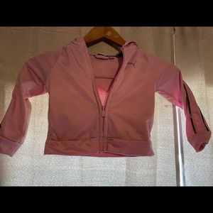 Puma size 2T pink jacket with black accent stripe.